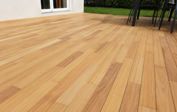 Guariuba Terrassendielen im Terrassenparkett verlegt