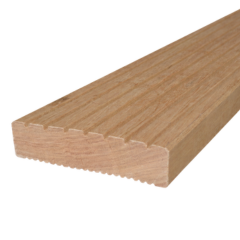 Bildknopf: Bangkirai KD Terrassendiele Profilmaß: 35x145 mm Kombiprofil A grob/fein