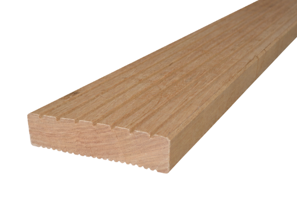 Artikel: Bangkirai KD Terrassendiele Profilmaß: 45x145 mm Kombiprofil A fein/grob