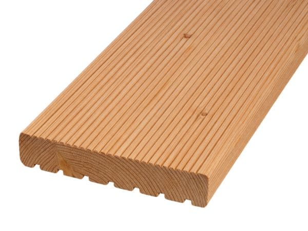 Artikel: Sibirische Lärche Terrassendiele Profilmaß: 27x142 mm Kombiprofil grob/fein
