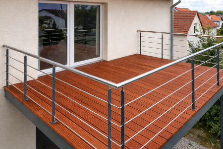 Kapur Terrassendielen verlegt im Balkon