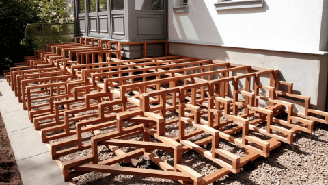Unterkonstruktion gebaut